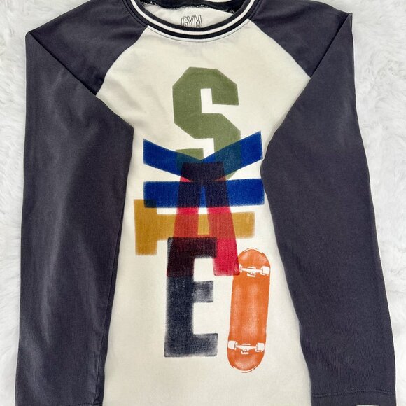Gymboree boys’ long-sleeve raglan shirt featuring a fun and colorful “SKATE” - Picture 4 of 8